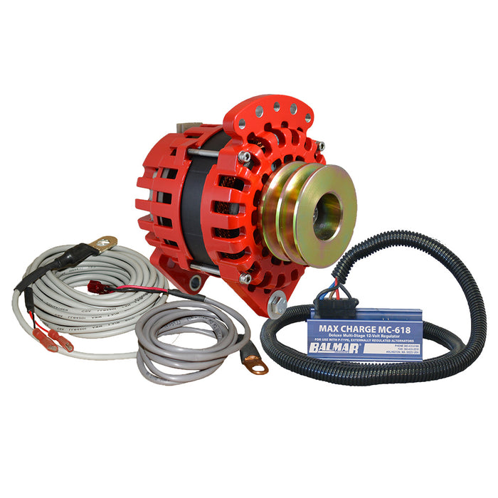 Balmar XT-DF-170-DV-KIT Alternator 3.15" Dual Ft Saddle Dual V Pulley Regulator, & Temp Sensor 170A Kit 12V