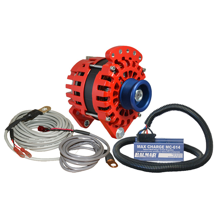 Balmar XT-DF-170-J10-KIT Alternator Kit 170A 12V, Dual Foot Saddle J10 Serpentine Pulley, Regulator, Temp