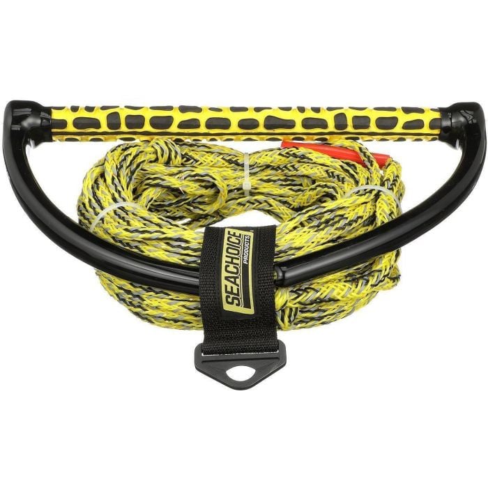 Seachoice 86726 5-Section Wakeboard Reflective Rope, 75', 15" Handle w/ Textured EVA Grip