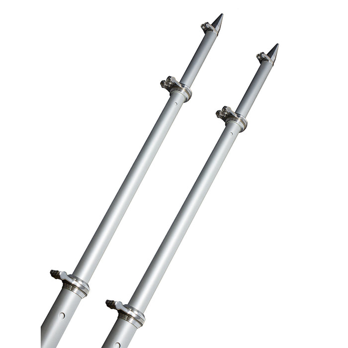 Taco Metals OT-0318HD-VEL Taco Deluxe Aluminum Tele-Outrigger Pole, 18', Silver, 1 pr.