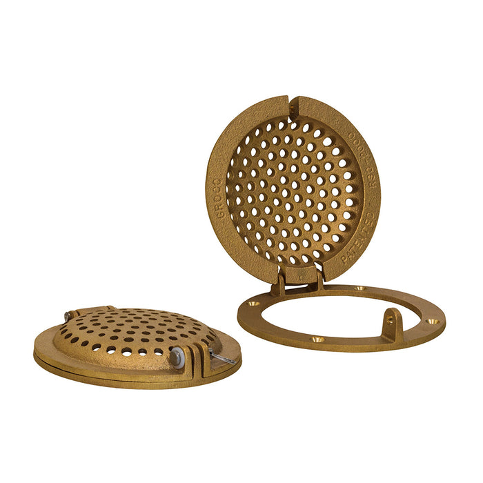Groco Bronze Round Hull Strainer with Access Door for Up To 2" Thru-Hull