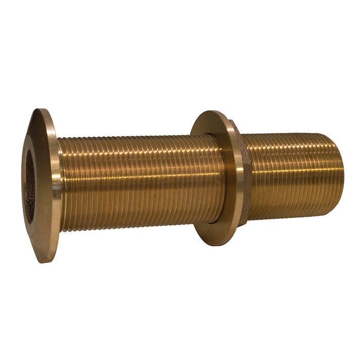 Groco 1-1/2" Bronze Extra Long Thru-Hull Fitting with Nut