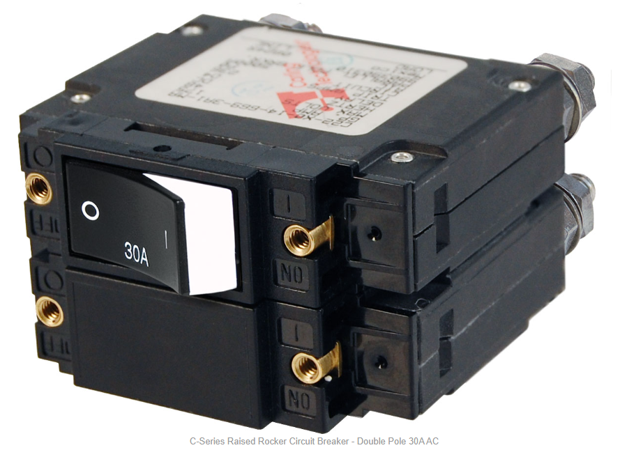 Blue Sea 7580 C-Series Raised Rocker Circuit Breaker - Double Pole 30A AC