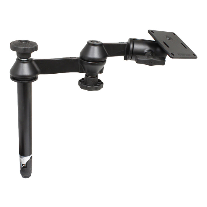 Poste superior RAM Mount de 8" con brazos oscilantes dobles y placa VESA de 75 x 75 mm