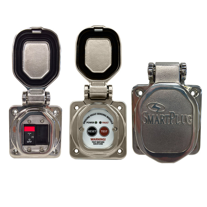 Kit combinado SmartPlug con sensor ELCI y disyuntor de 30 A/puerta de acero inoxidable