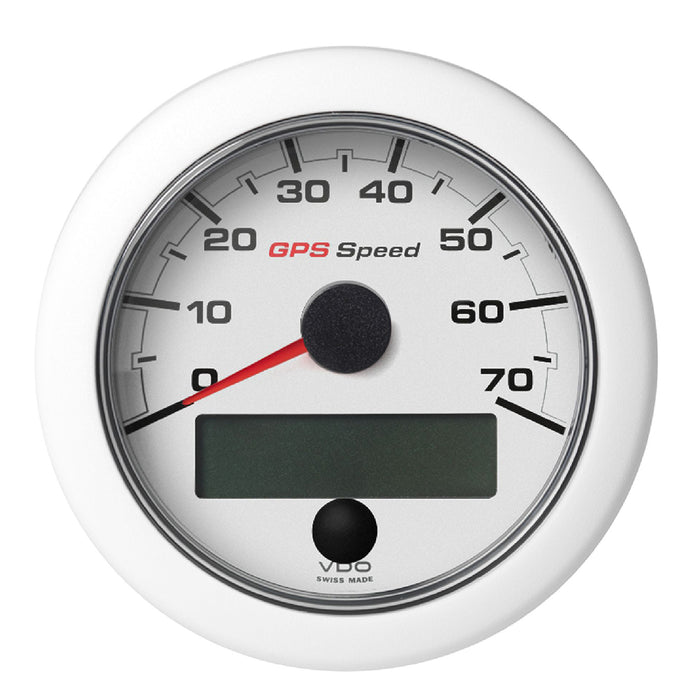 Velocímetro GPS OceanLink Veratron de 3-3/8" (85 mm) (0-70 KN/MPH/KMH) - Esfera y bisel blancos