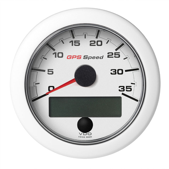Veratron 3-3/8" (85mm) OceanLink GPS Speedometer (0-35 KN/MPH/KMH) - White Dial and Bezel