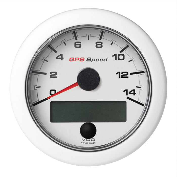Velocímetro GPS OceanLink Veratron de 3-3/8" (85 mm) (0-14 KN/MPH/KMH), esfera y bisel blancos