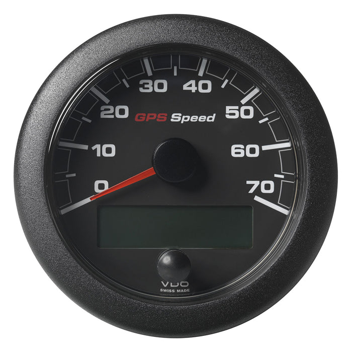 Velocímetro GPS OceanLink de Veratron de 3-3/8" (85 mm) con esfera y bisel negros (0-70 K/MPH/KMH)