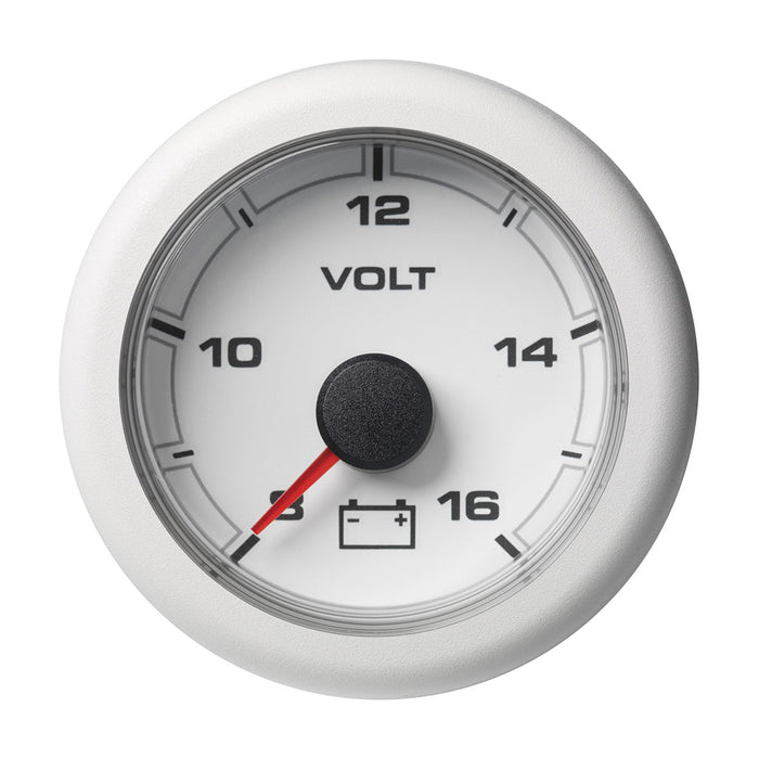 Veratron 52mm (2-1/16") OceanLink Battery Voltage Gauge - 8 to 16V - White Dial and Bezel
