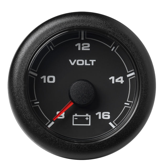 Veratron 52mm (2-1/16") OceanLink Battery Voltage Gauge - 8 to 16 V - Black Dial and Bezel