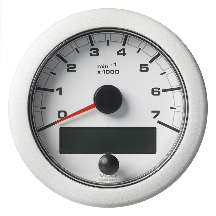 Tacómetro Veratron OceanLink NMEA 2000 de 3-3/8" (85 mm), 7000 RPM, esfera y bisel blancos
