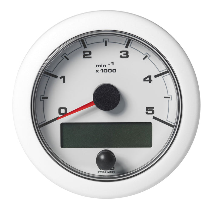 Tacómetro Veratron OceanLink NMEA 2000 de 3-3/8" (85 mm), 5000 RPM, esfera y bisel blancos