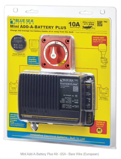 Blue Sea 7653 Mini Add-A-Battery Plus Kit - 65A - Cable desnudo (Europeo)