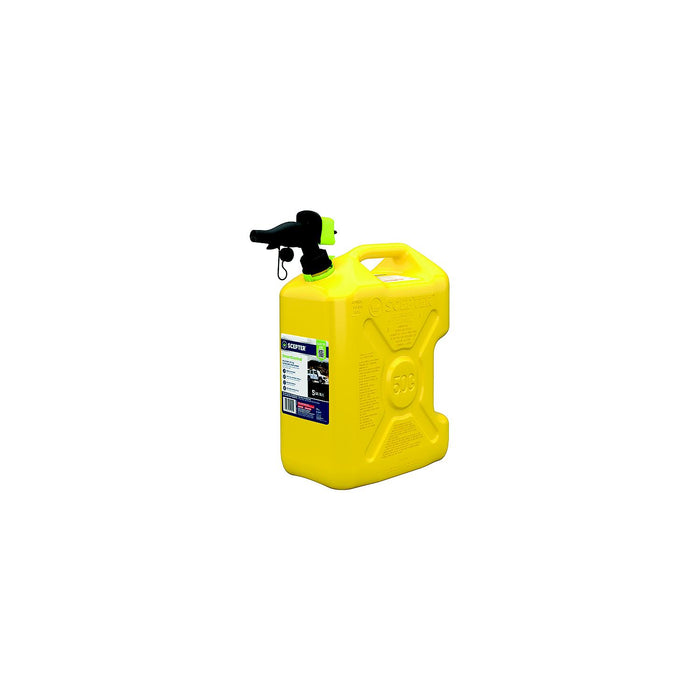 Scepter FSCRVD5 SmartControl Diesel Military Style Fuel Container w/Rear Handle, 5 GAL Yellow