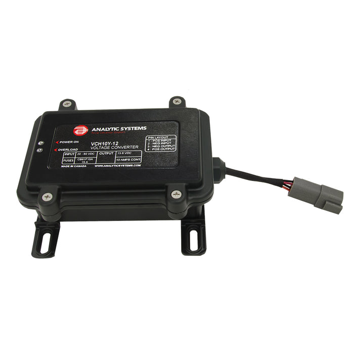 Convertidor de CC resistente al agua IP66 de Analytic Systems, 10 A, 12 V de salida, 20-80 V de entrada, reforzado