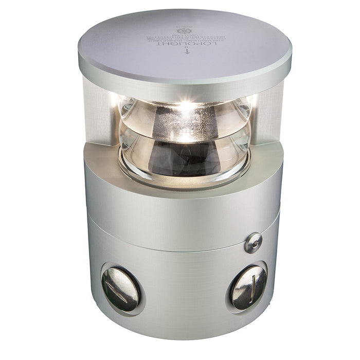 Luz de mástil doble Lopolight 225° - 6 NM - Carcasa plateada