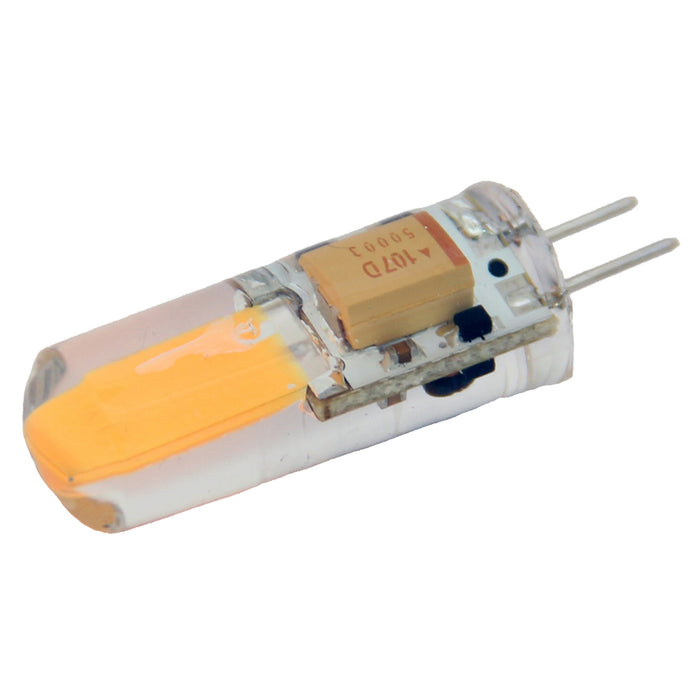 Bombilla G4 Lunasea de color blanco cálido, 2 W, 10-30 V CC, con clavija inferior y encapsulado de silicona