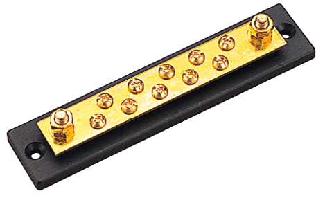 Sea Dog 426671-1 SeaDog Brass & Molded Bakelite 10 Gang Terminal 5-3/4" Buss Bar, #10 Fastener
