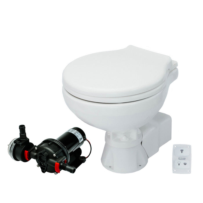 Inodoro eléctrico compacto y silencioso Johnson Pump AquaT de 12 V con bomba