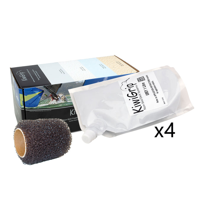 Kiwi KG-4GP-R KiwiGrip 4 1 Liter Pouches Grey w/4" Roller