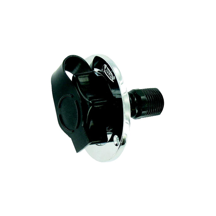 Valterra A01-0165VP Flush Mount RV Water Inlet, Black, Die Cast Flange, Plastic Check Valve, includes Screws & Tape