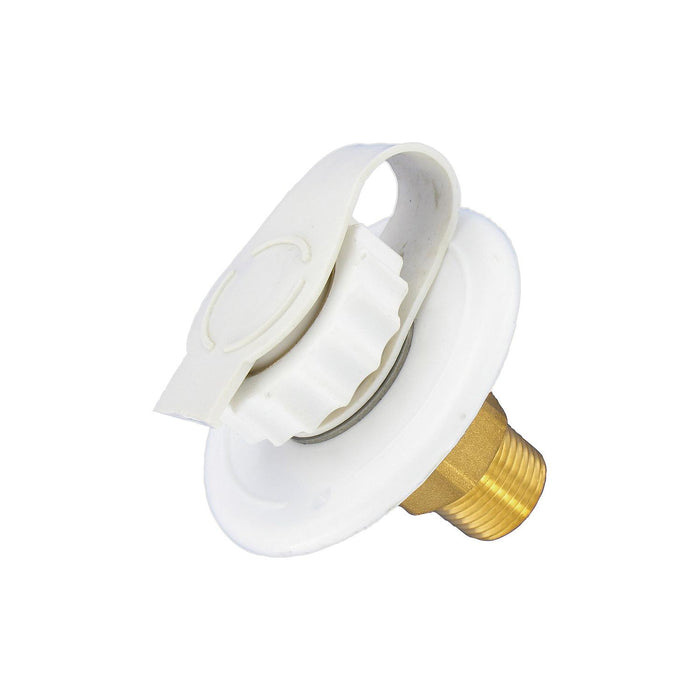 Valterra A01-0170LF Flush Mount Water Inlet, White Brass