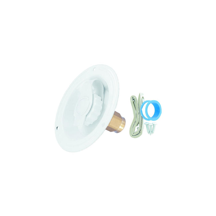 Valterra A01-0176LFVP Brass Check Valve 1/2" RV Inlet, Recessed, White, includes Tape, Male Nipple & Hardware