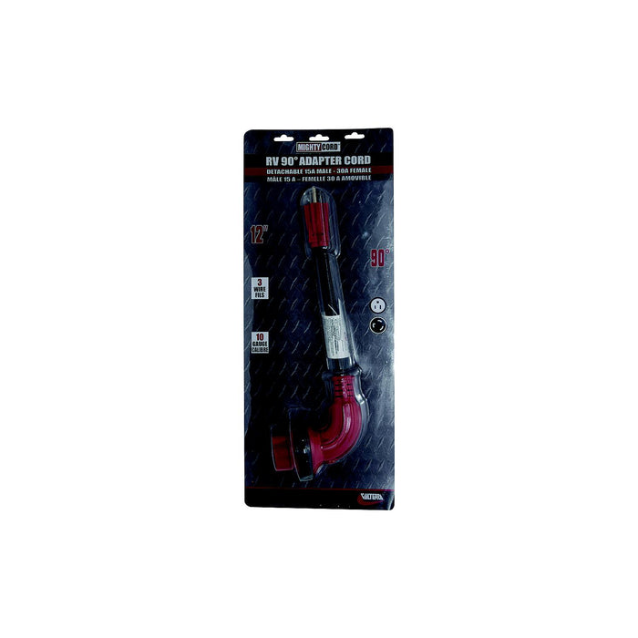 Valterra A10-1530D90VP Mighty Cord 90Â° Adapter Cord, 15AM-30AF, Carded
