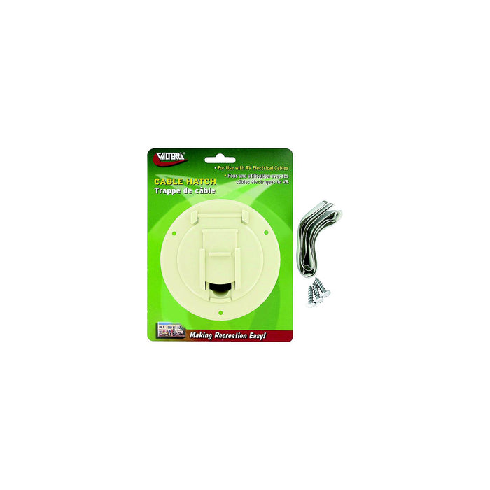 Valterra A10-2141VP Cable Hatch, Small Round, Colonial White