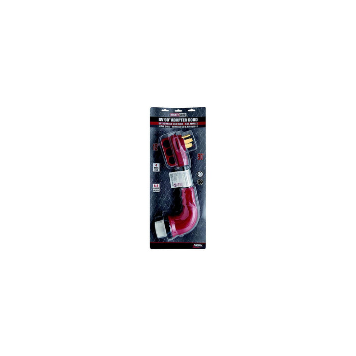 Valterra A10-5050D90VP Mighty Cord 90Â° Adapter Cord, 50AM-50AF, Carded