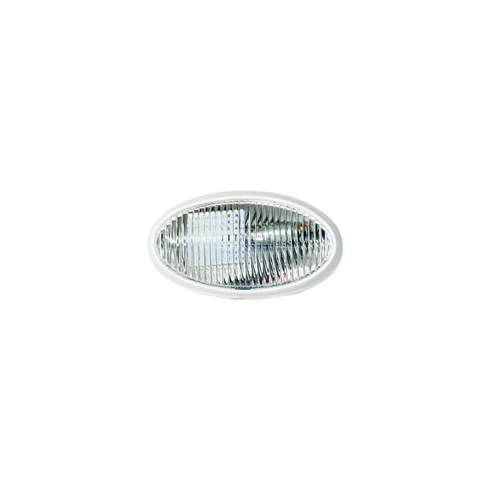 Valterra DG71257VP Oval Porch Light w/Switch, White w/Clear Lens