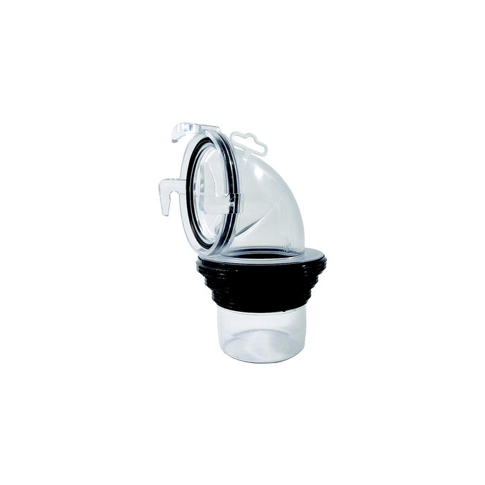 Valterra F02-3112CLBK EZ Coupler 90 Degree Bay RV Sewer Connection Fitting, Clear & Black