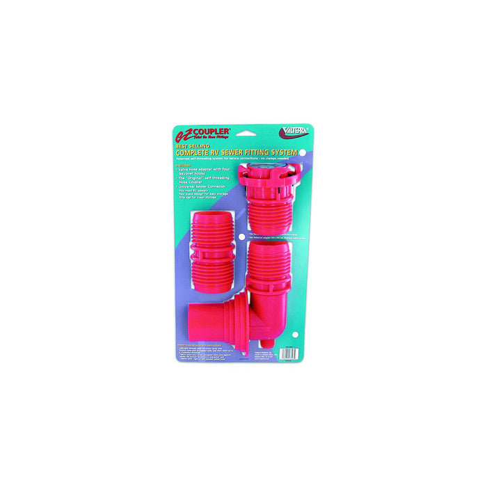 Valterra F02-3303 Red EZ RV Coupler System, Includes Valve Adapter, Coupler & Universal Sewer Adapter