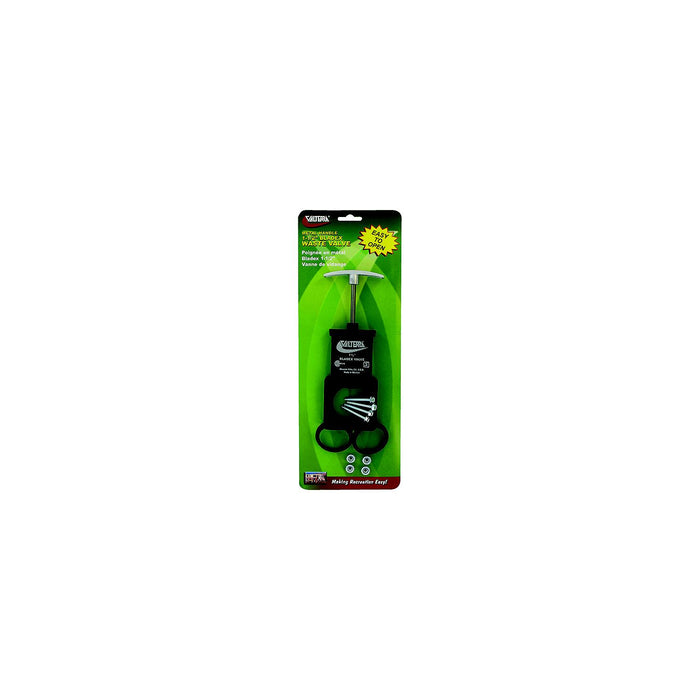 Valterra T1001VPM Bladex RV Waste Metal Handle Valve, Includes Hardware, 1-1/2"