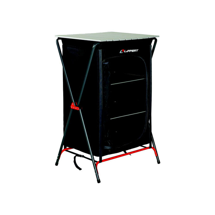 Lippert 2023053725 Camping Pantry Dark Grey, 25" x 22.4" x 4.3" Folded, 80 lbs.