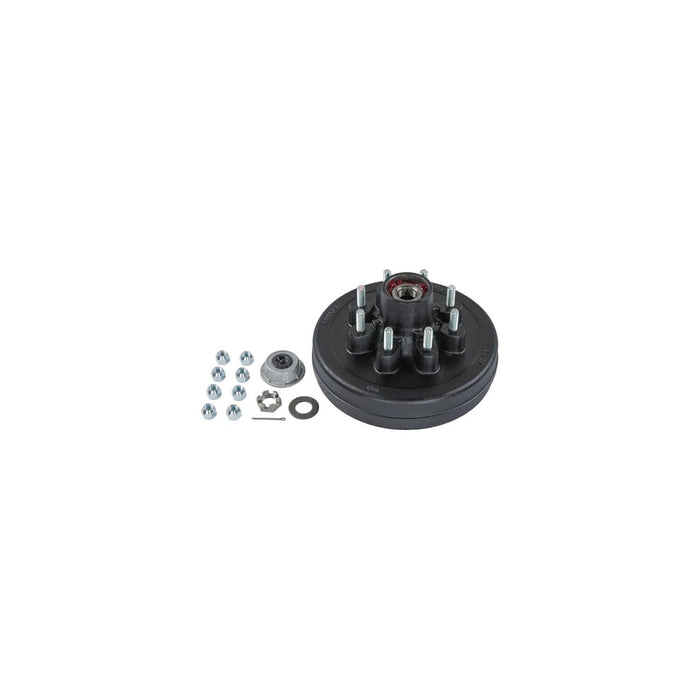 Lippert 2024013261 Brake Drum Hub Kit 12" w/ Installed Bearings 8 on 6-1/2", 9/16" Studs, 7, 000-lb. Axles