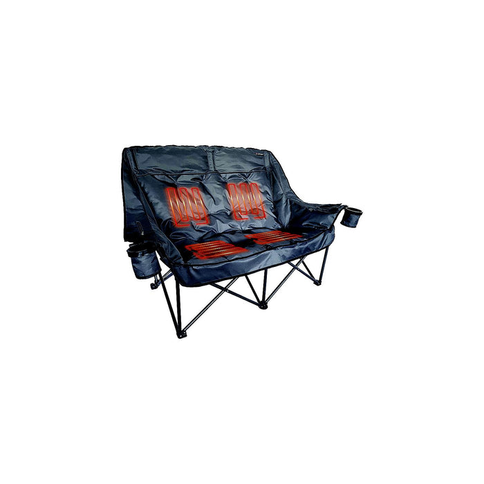 Lippert 2024043335 Big Bear Heated Folding Loveseat- Dark Grey