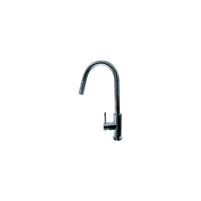 Lippert 719333 Flow-Max Pull Down Single Hole Faucet, Bullet Style, SS