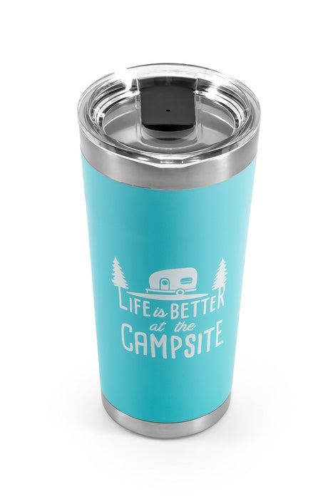 Camco 53057 Life Is Better At The Campsite Tumbler, 20 oz., Cool Blue