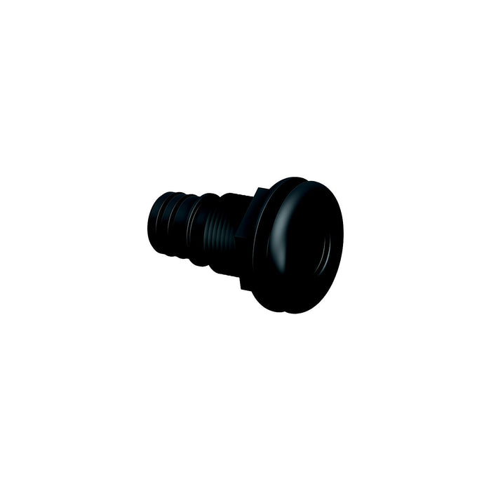 Flow-Rite MA-043-QLB Qwik-Lok Thru-Hull Fitting, 1-1/8", Black, Straight Threaded (internal), Flanged