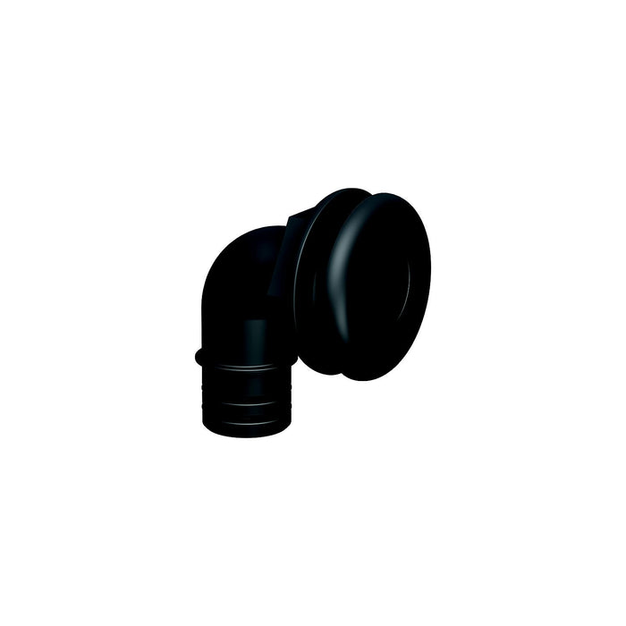Flow-Rite MA-044-QLB Qwik-Lok Thru-Hull Fitting, 1-1/8", Black, Elbow Threaded (internal), Flanged
