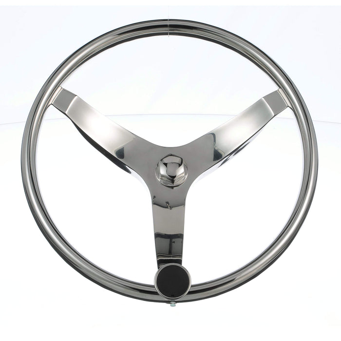 Seachoice 28481 Stainless Steel Sports Steering Wheel With Turning Knob