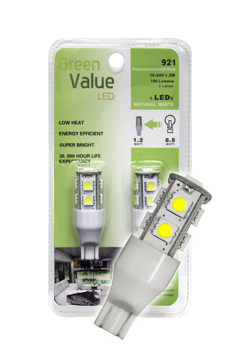 Ming's Mark 15004V Green LongLife Value Series 921 / T15 Wedge Base LED Bulb