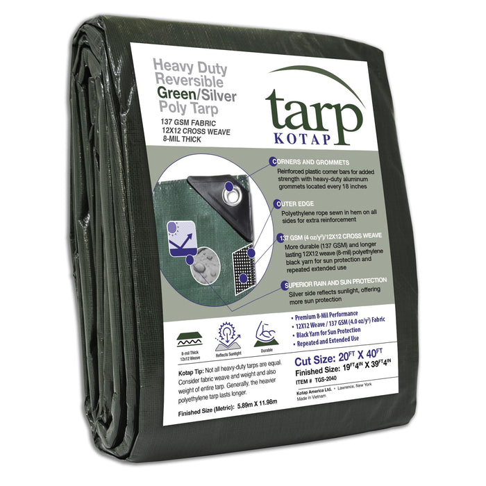 Seachoice TGS-2040 Tarp Green Poly 20' X 40'