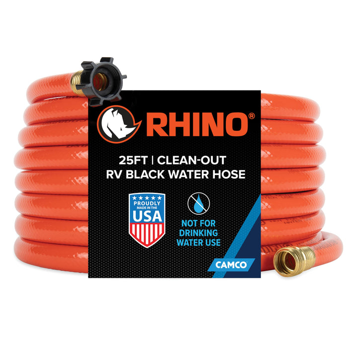Camco 22990 RhinoFLEX Gray/Black Water Hose, 25'