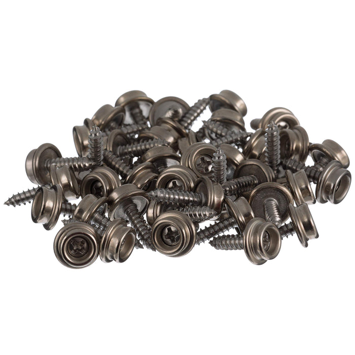 Seachoice BP7251SC SS Button Stud w/ Tapping Screw #8 x 5/8", Qty. 40