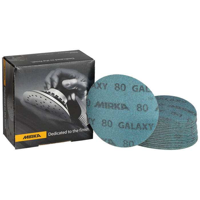 Mirka FY-612-080 Galaxy Grip Discs, 5", Grade 80, 50/pk