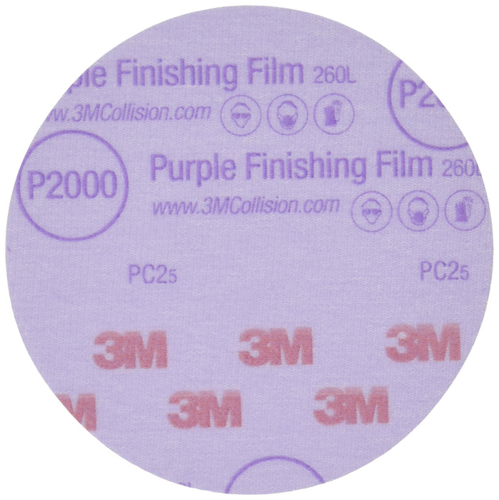 3M 30566 Hookit Purple Finishing Film Discs, 50/box