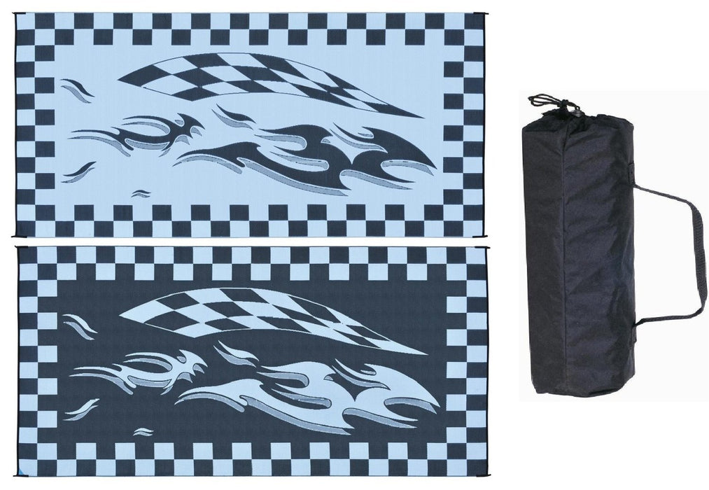 Ming's Mark HB1-CHECKERED Reversible Mat, Flag Black/White, 8' x 16'